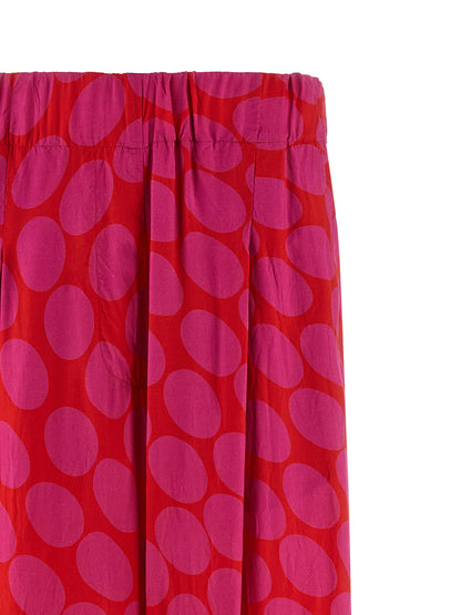 Trousers by Dries Van Noten for women in viscose fuchsia & patterned features a sculptural silhouette, showcasing a sculptural wide and long with a sophisticated for a sculptural finish.