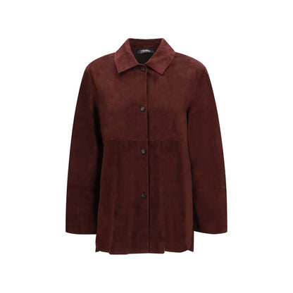 Jacket by S Max Mara for women in suede leather bordeaux & horn features a smart silhouette, perfectly accentuated by its unique and functional for a smart finish.