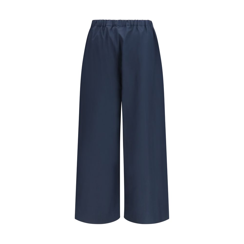 Casual Pants by S Max Mara for women in cotton blue features an refined tailoring silhouette, showcasing a premium regular-fit & wide with a mid rise and long cut for a refined tailoring look.