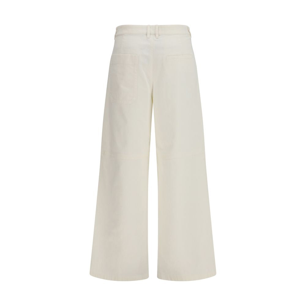 Casual Pants by S Max Mara for women in stretch cotton white features an sophisticated and regular-fit & wide with a precise long, creating a sophisticated and sophisticated silhouette.