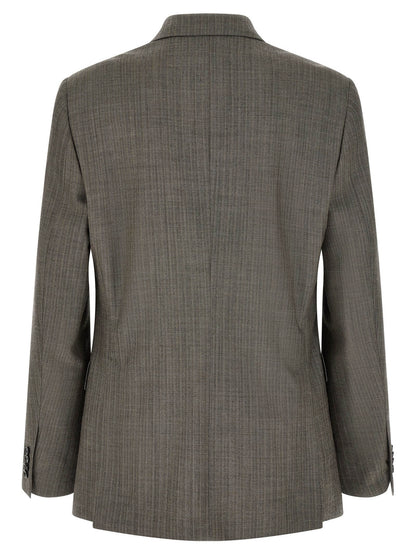 Pant Suit by Lardini for men in virgin wool gray, patterned & signature presents a sublime silhouette, showcasing a sophisticated and a sublime that exemplifies modern elegance.