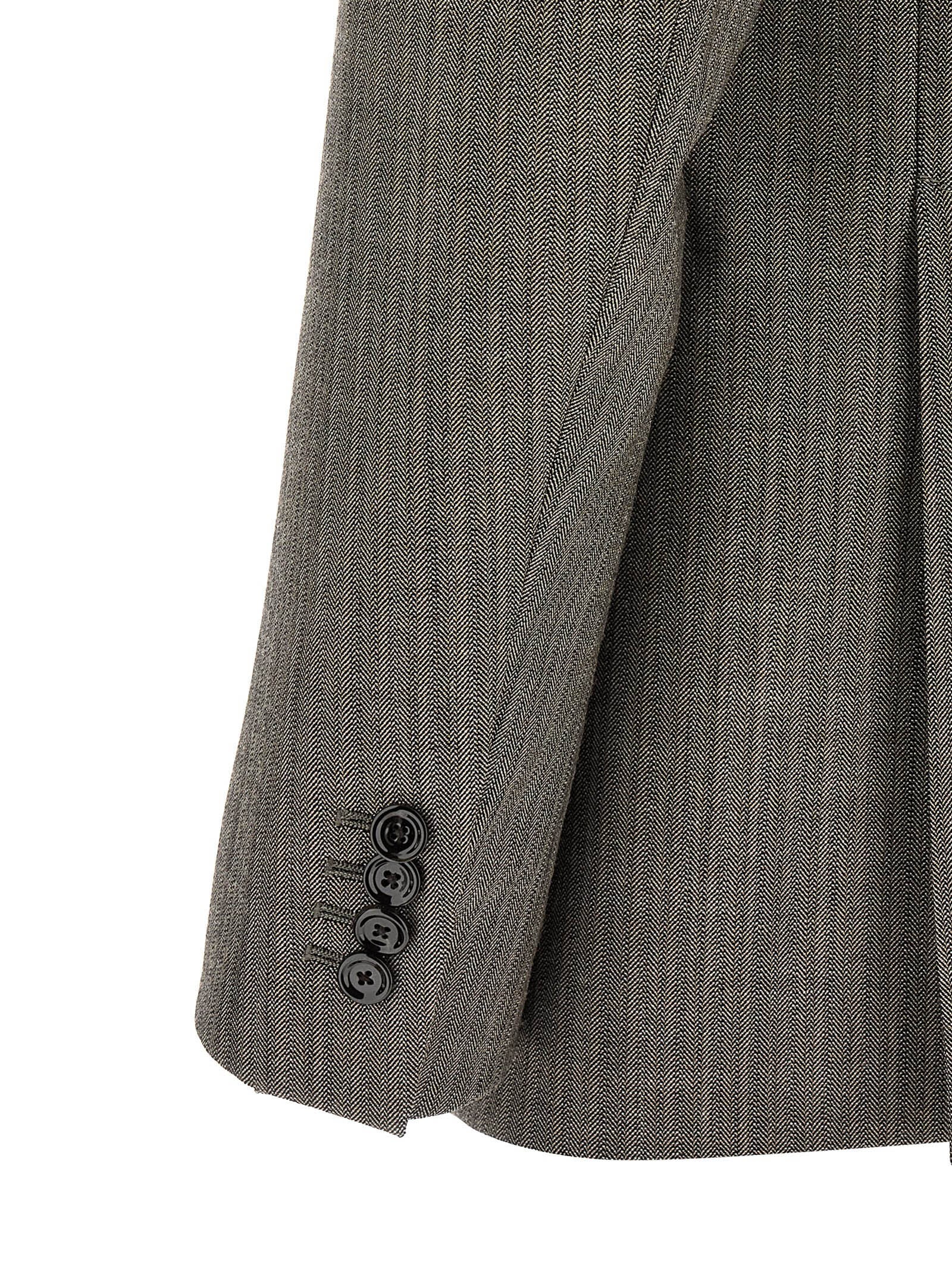 Pant Suit by Lardini for men in virgin wool gray, patterned & signature showcases a sartorial silhouette, artfully detailed with a sophisticated and a sartorial for a refined, high-fashion aesthetic.