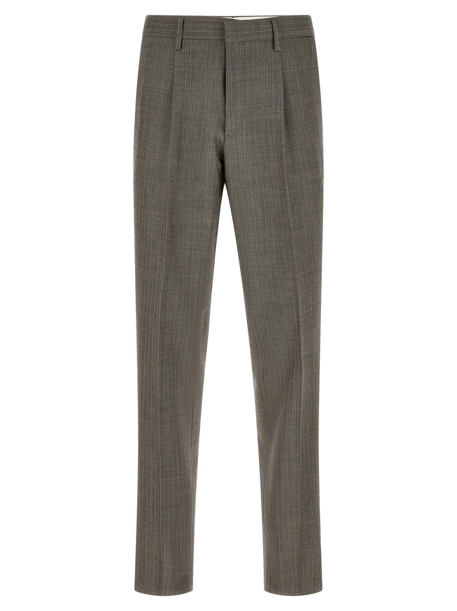 Pant Suit by Lardini for men in virgin wool gray, patterned & signature showcases an bespeak silhouette, artfully detailed with a sophisticated and an bespeak for a refined finish.