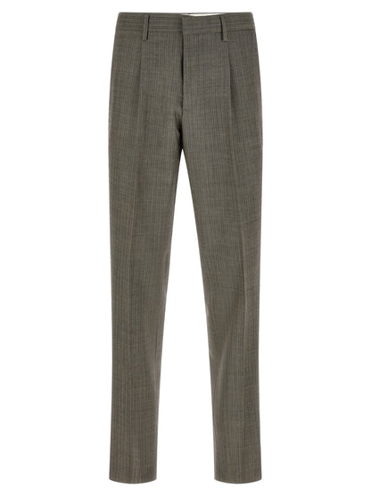 Pant Suit by Lardini for men in virgin wool gray, patterned & signature showcases an bespeak silhouette, artfully detailed with a sophisticated and an bespeak for a refined finish.