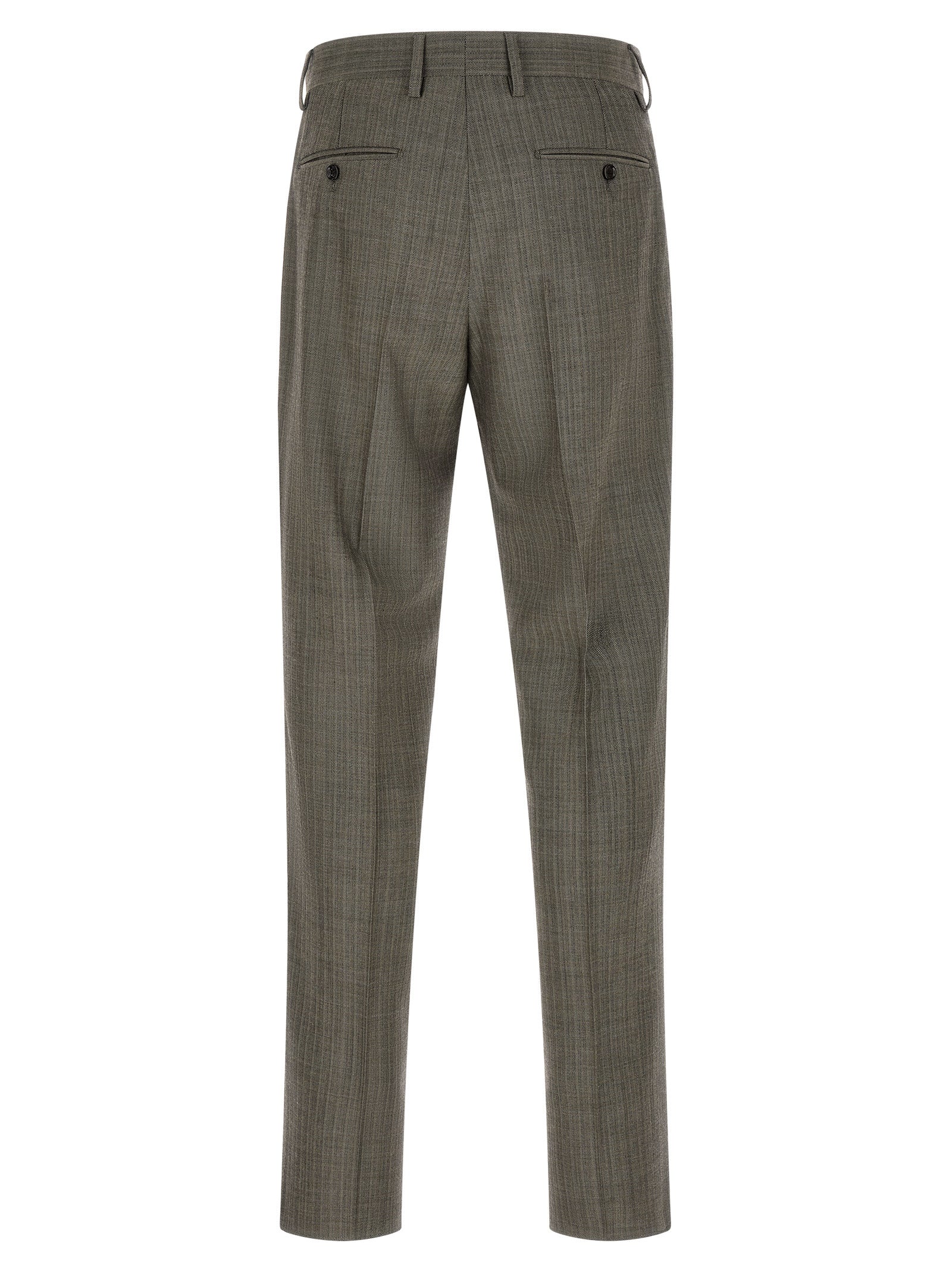 This Pant Suit by Lardini for men in virgin wool gray, patterned & signature presents a discerning silhouette, featuring a sophisticated and a discerning for a refined and polished look.