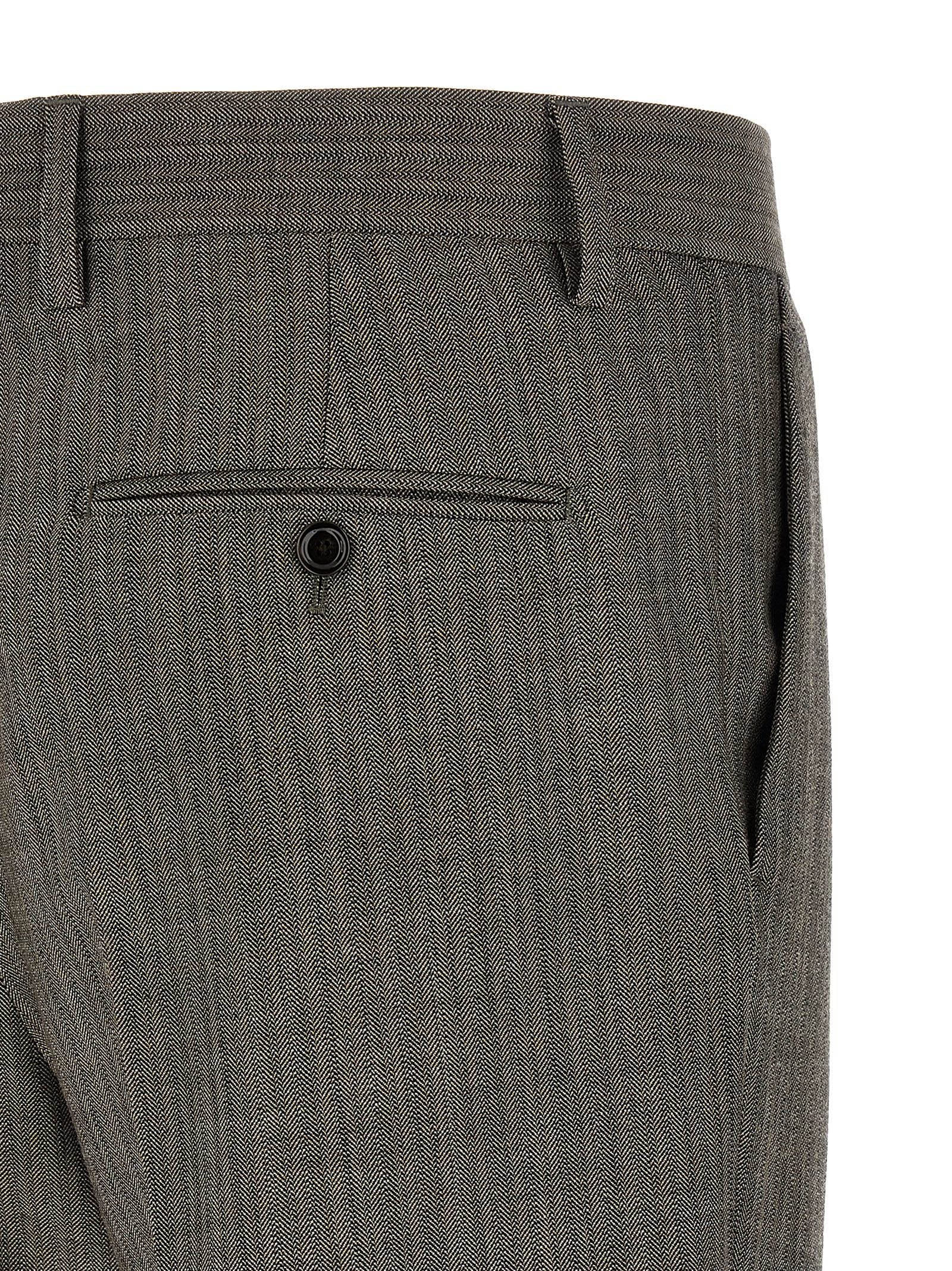 Pant Suit by Lardini for men in virgin wool gray, patterned & signature presents a nuanced silhouette, showcasing a nuanced and nuanced for an elevated aesthetic.