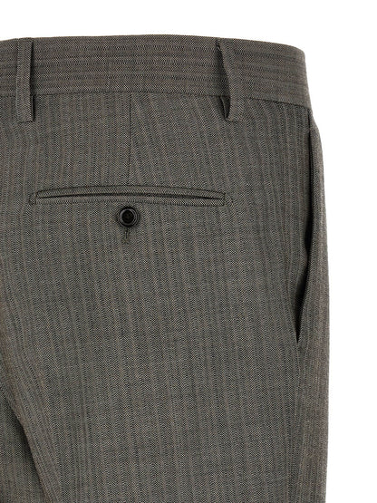 Pant Suit by Lardini for men in virgin wool gray, patterned & signature presents a nuanced silhouette, showcasing a nuanced and nuanced for an elevated aesthetic.
