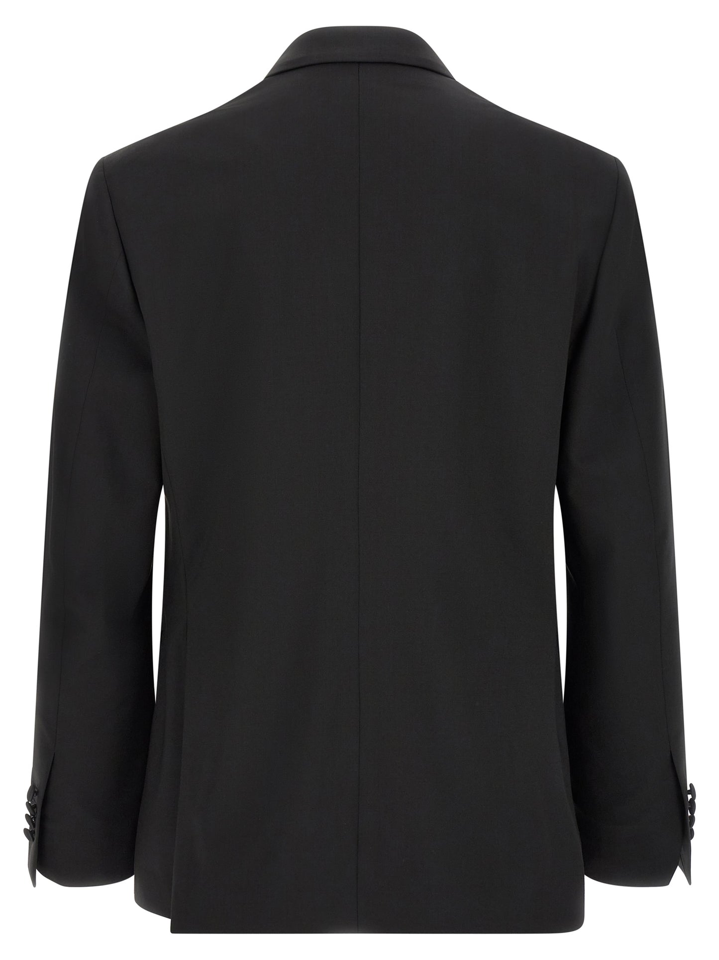 This Tuxedo by Lardini for men in virgin wool black presents a highly glamorous silhouette, featuring a highly glamorous and a highly glamorous straight-leg that ensures a highly glamorous finish for any formal occasion.