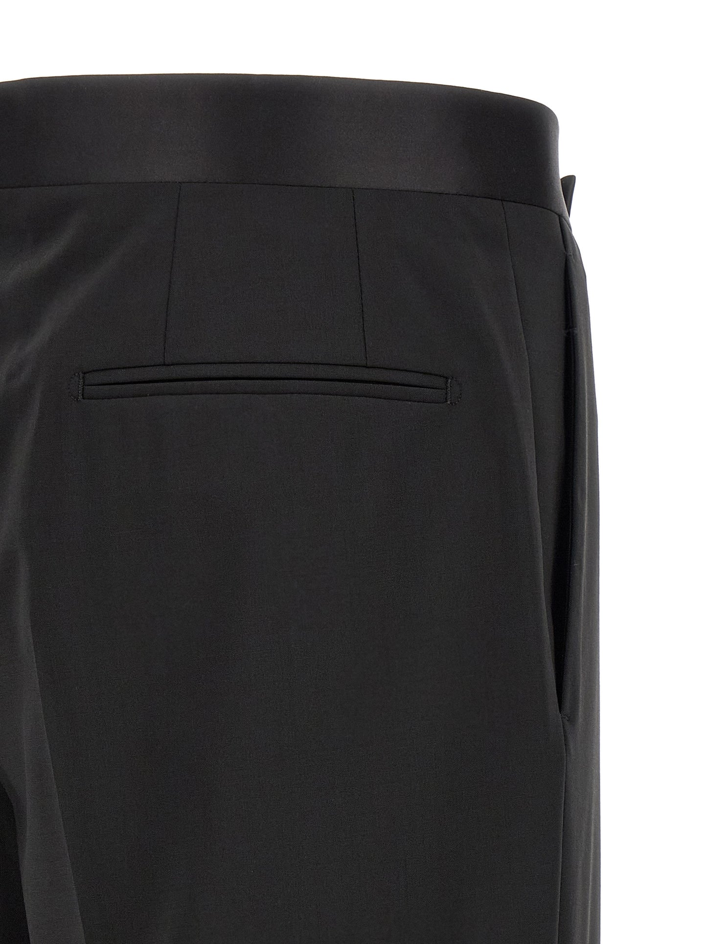 Tuxedo by Lardini for men in virgin wool black presents a sartorial silhouette, artfully finished with a sartorial and a sartorial straight-leg for a truly sophisticated look.