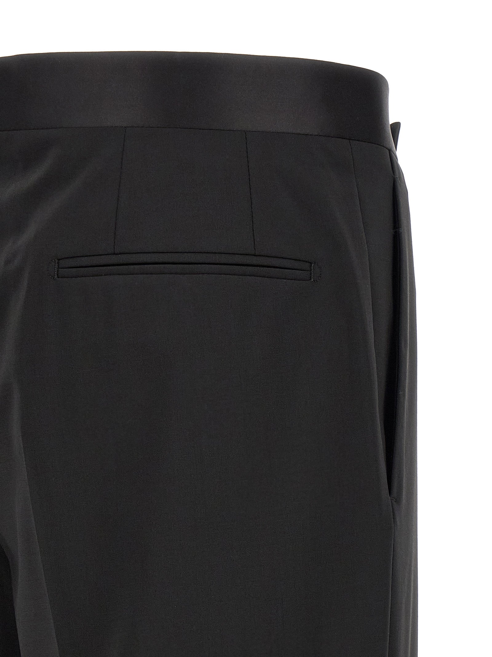 Tuxedo by Lardini for men in virgin wool black presents a sartorial silhouette, artfully finished with a sartorial and a sartorial straight-leg for a truly sophisticated look.