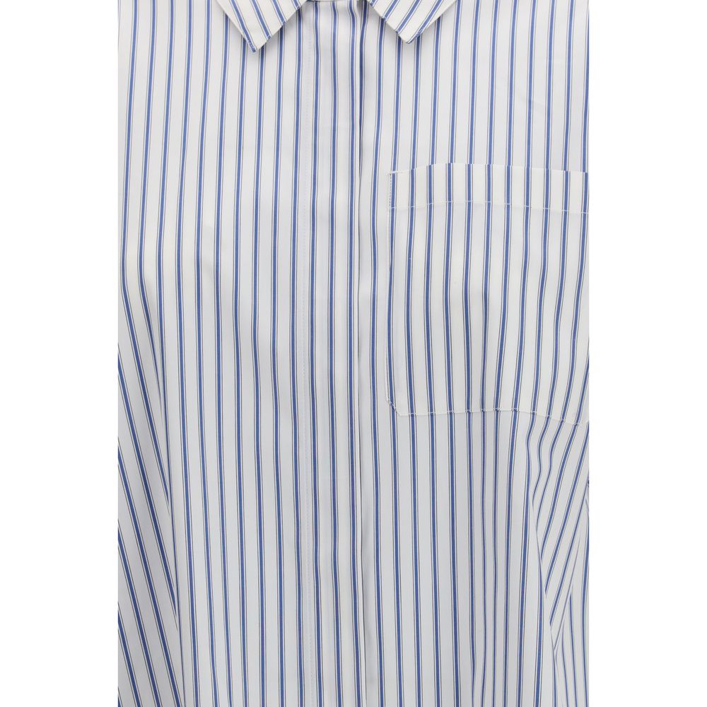 Shirt by S Max Mara for women in cotton blue, patterned & striped presents a discerning silhouette, showcasing a sophisticated and for a truly discerning finish.