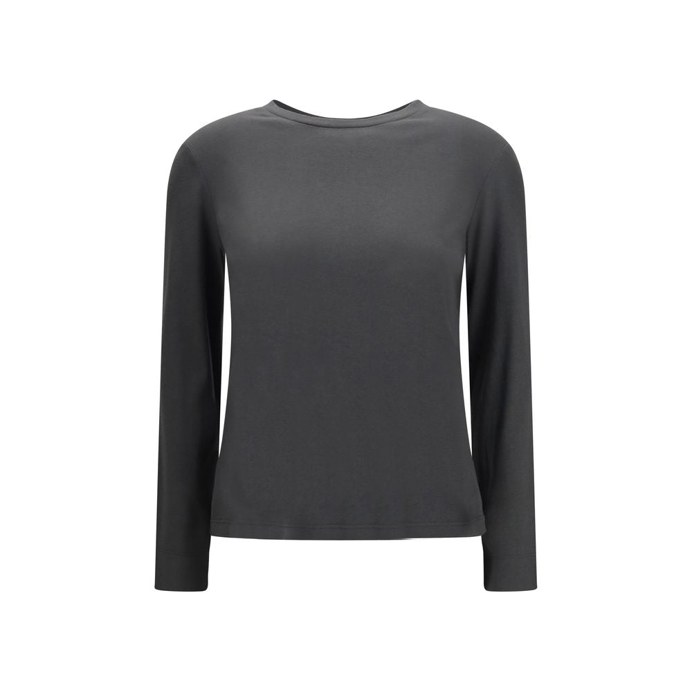 T-Shirt by S Max Mara for women in modal & cotton gray features an on trend silhouette, perfectly showcasing a on trend long-sleeve and round neckline for an elevated aesthetic.