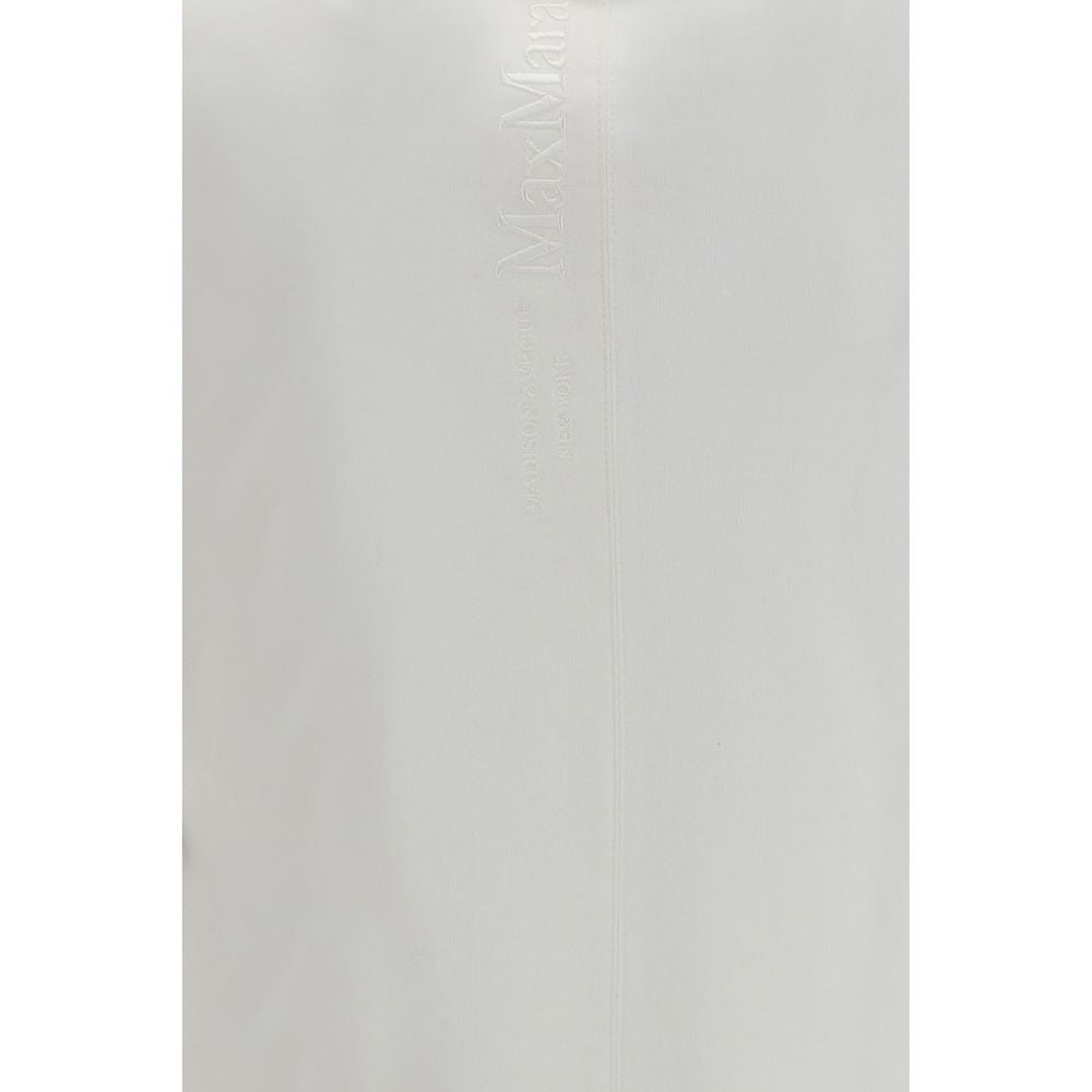 T-Shirt by S Max Mara for women in modal & cotton white showcases a dramatic silhouette, elegantly detailed with a dramatic round neckline and for a truly dramatic finish.