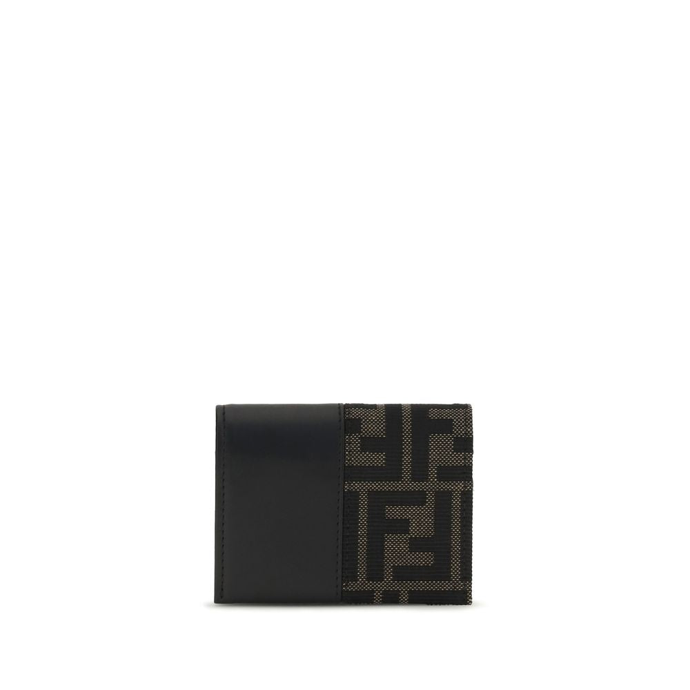 Cardholder Wallet by Fendi for men in polyester cotton & calf leather brown & jacquard presents a architectural silhouette from the Polyester Cotton & Calf Leather Cardholder Wallet collection, showcasing architectural card-organization compact-design for a architectural finish.