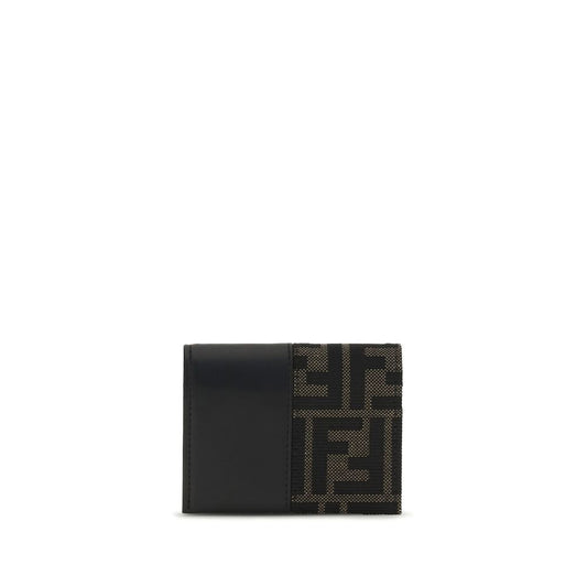 Cardholder Wallet by Fendi for men in polyester cotton & calf leather brown & jacquard presents a architectural silhouette from the Polyester Cotton & Calf Leather Cardholder Wallet collection, showcasing architectural card-organization compact-design for a architectural finish.