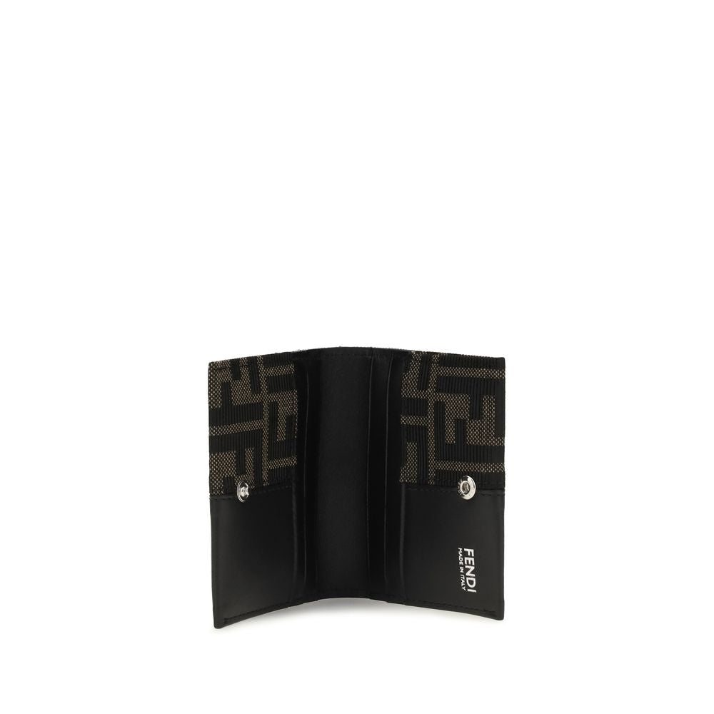 Cardholder Wallet by Fendi for men in polyester cotton & calf leather brown & jacquard showcases a enchanting silhouette, artfully detailed with the signature style of the Polyester Cotton & Calf Leather Cardholder Wallet and functional card-organization compact-design.