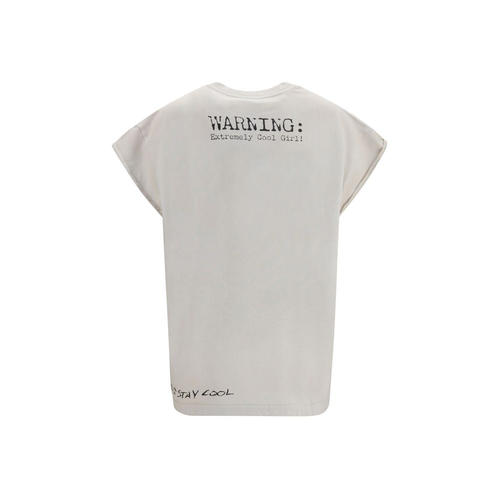 T-Shirt by Dolce & Gabbana for women in cotton gray, multicolor & print showcases a fashionable silhouette, elegantly detailed with a fashionable and crew neckline for a sophisticated, high-fashion look.