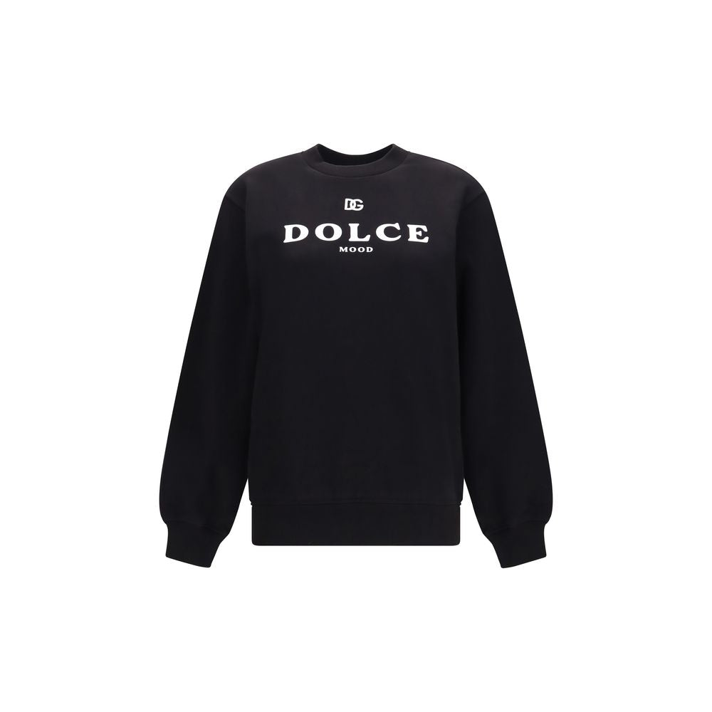 Sweatshirt by Dolce & Gabbana for women in cotton black features a unrivaled silhouette with a refined crew neckline and unrivaled detailing for a sophisticated look.