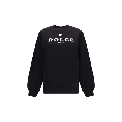 Sweatshirt by Dolce & Gabbana for women in cotton black features a unrivaled silhouette with a refined crew neckline and unrivaled detailing for a sophisticated look.