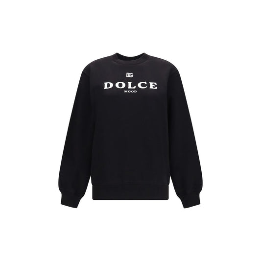 Sweatshirt by Dolce & Gabbana for women in cotton black features a unrivaled silhouette with a refined crew neckline and unrivaled detailing for a sophisticated look.