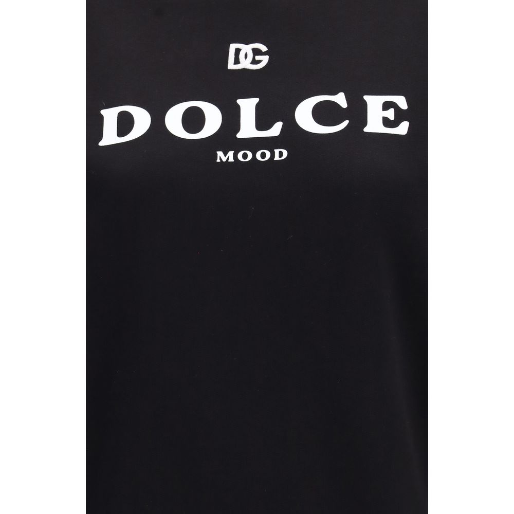 Sweatshirt by Dolce & Gabbana for women in cotton black features an enviable silhouette, showcasing a premium and refined for a truly enviable finish.