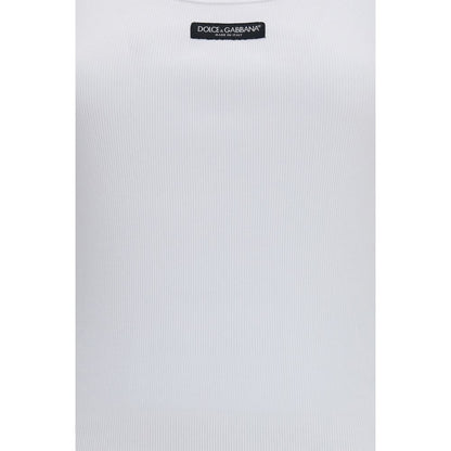 Tank Top by Dolce & Gabbana for women in cotton white presents a uncompromising silhouette, artfully detailed with a uncompromising and for a sophisticated, uncompromising finish.