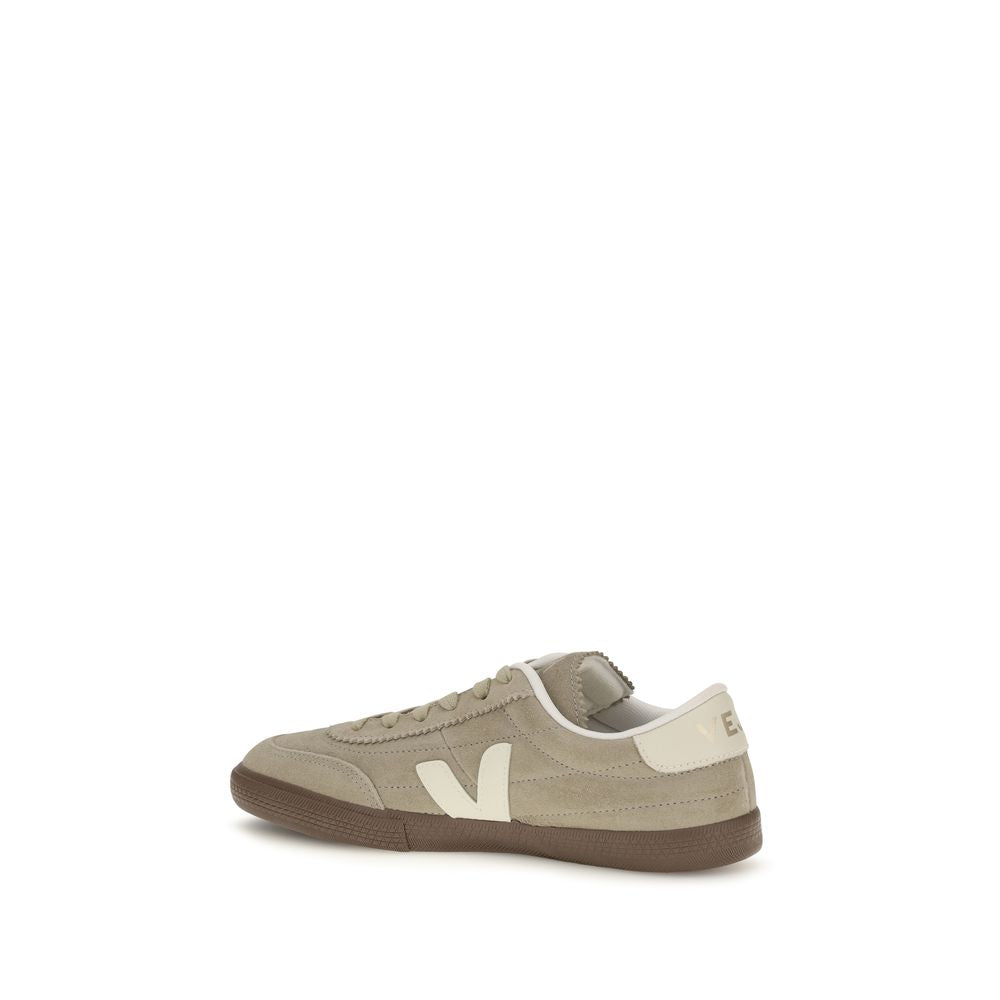 Sneakers by Veja for women in suede leather & textile bicolour & natural presents a sumptuous silhouette, artfully capturing the essence of the Women's Low Top Suede Leather & Textile Sneakers with its sumptuous low-top style design.