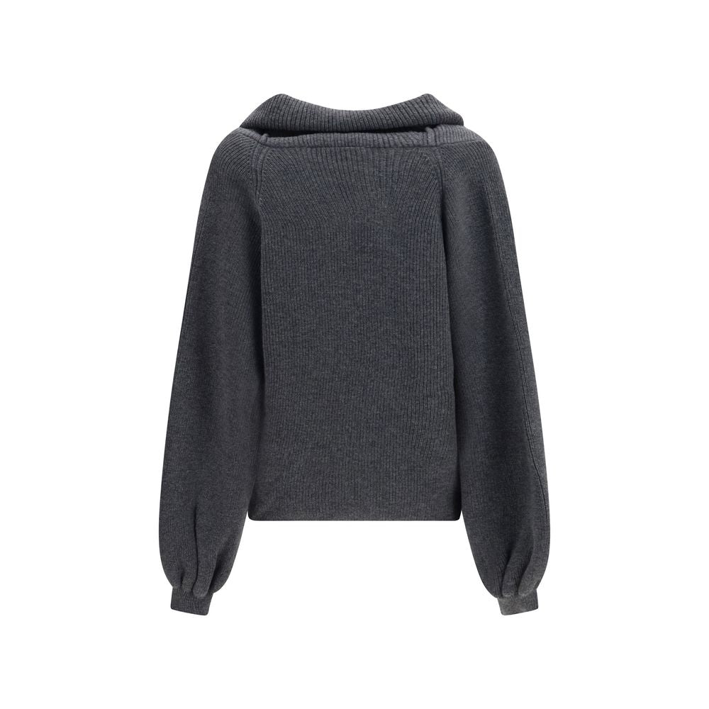 Cardigan by Dolce & Gabbana for women in merino wool gray features a nuanced silhouette with a refined shawl-collar neckline and nuanced detailing for a sophisticated look.