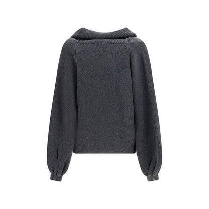 Cardigan by Dolce & Gabbana for women in merino wool gray features a nuanced silhouette with a refined shawl-collar neckline and nuanced detailing for a sophisticated look.