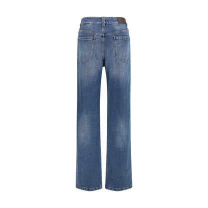 Jeans by Brunello Cucinelli for women in stretch denim cotton blue features an sophisticated and straight-leg, relaxed-fit & regular-fit with a precise long, creating a sophisticated and sophisticated silhouette.
