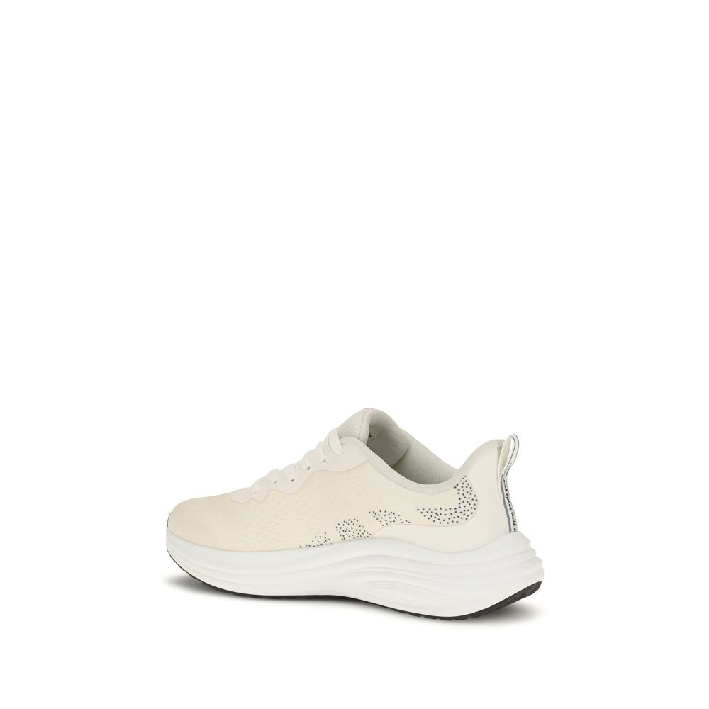 Sneakers by Palm Angels for men in rubber & fabric beige presents a sumptuous silhouette, artfully capturing the essence of the Men's Low Top Rubber & Fabric Sneakers with its sumptuous low-top style design.