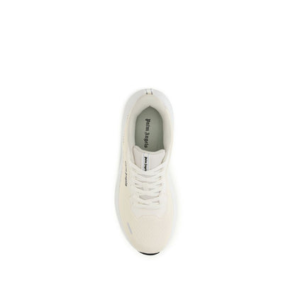 Sneakers by Palm Angels for men in rubber & fabric beige presents a on trend silhouette from the Men's Low Top Rubber & Fabric Sneakers collection, showcasing a on trend low-top style for an elevated aesthetic.