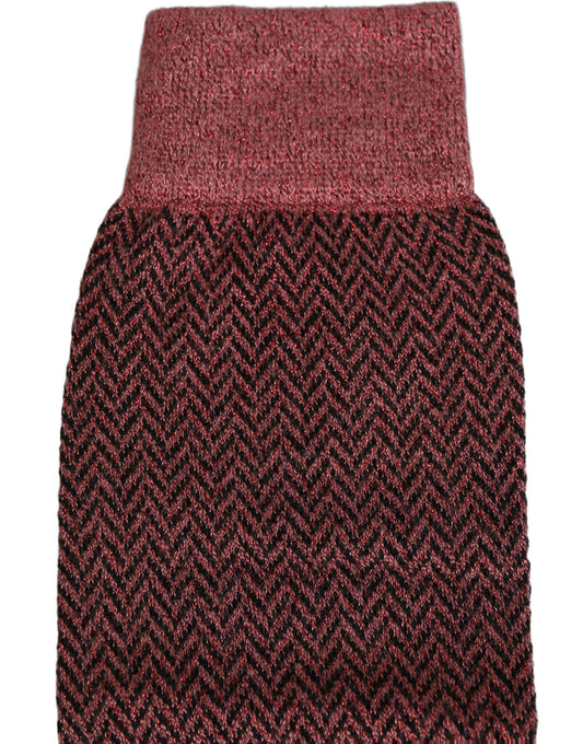 Dolce & Gabbana Burgundy Viscose Over The Calf Accessory Socks