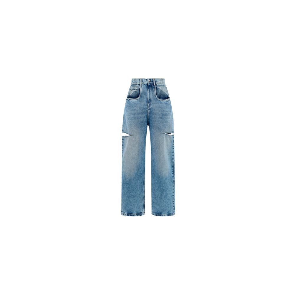 Jeans by Maison Margiela for women in denim cotton blue features a refined silhouette with a refined straight-leg & regular-fit, defined by a and a refined long for a refined finish.