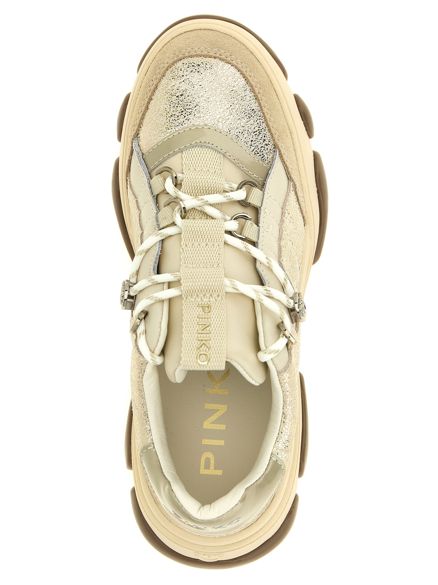 Sneakers by PINKO for women in polyurethane & suede cowhide leather multicolor features a chic design, perfectly showcasing the chic chunky style of this Athena Women's Chunky Polyurethane & Suede Cowhide Leather Sneakers.