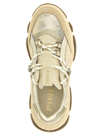 Sneakers by PINKO for women in polyurethane & suede cowhide leather multicolor features a chic design, perfectly showcasing the chic chunky style of this Athena Women's Chunky Polyurethane & Suede Cowhide Leather Sneakers.