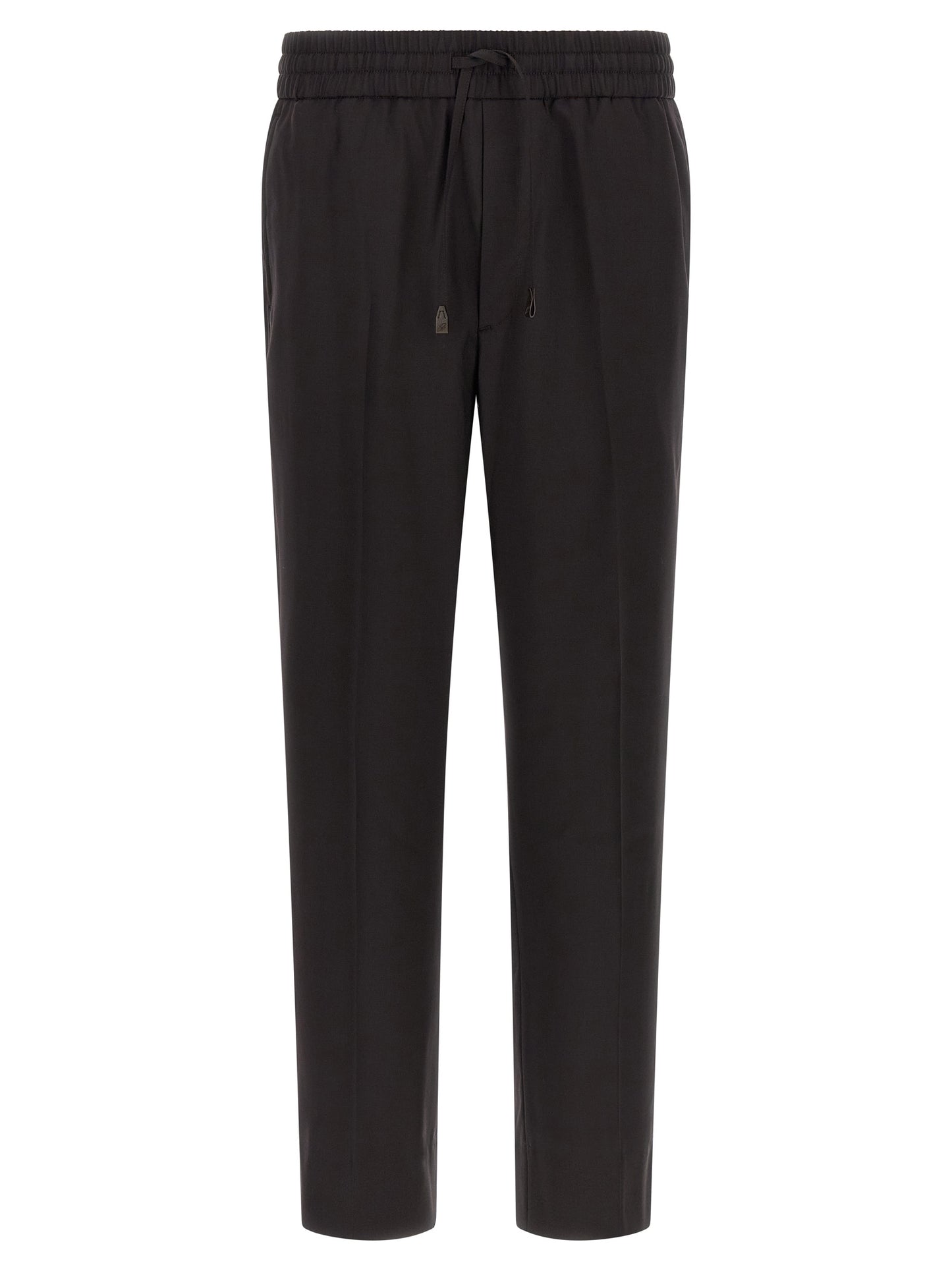 Trousers by Brioni for men in virgin wool brown features a tailored silhouette with a tailored straight, defined by its long and a sophisticated .