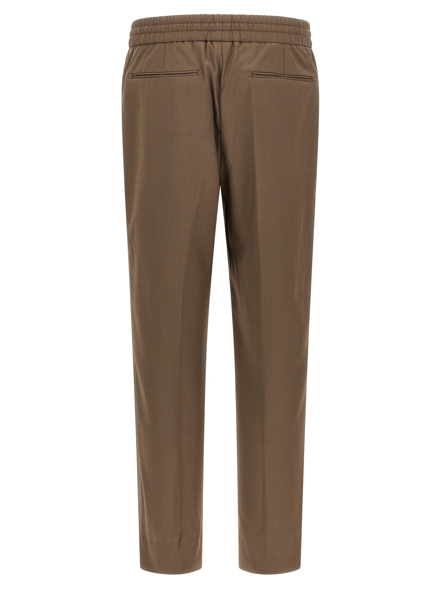 Trousers by Brioni for men in wool brown features an on trend silhouette, showcasing a sophisticated straight with a long and for an on trend finish.
