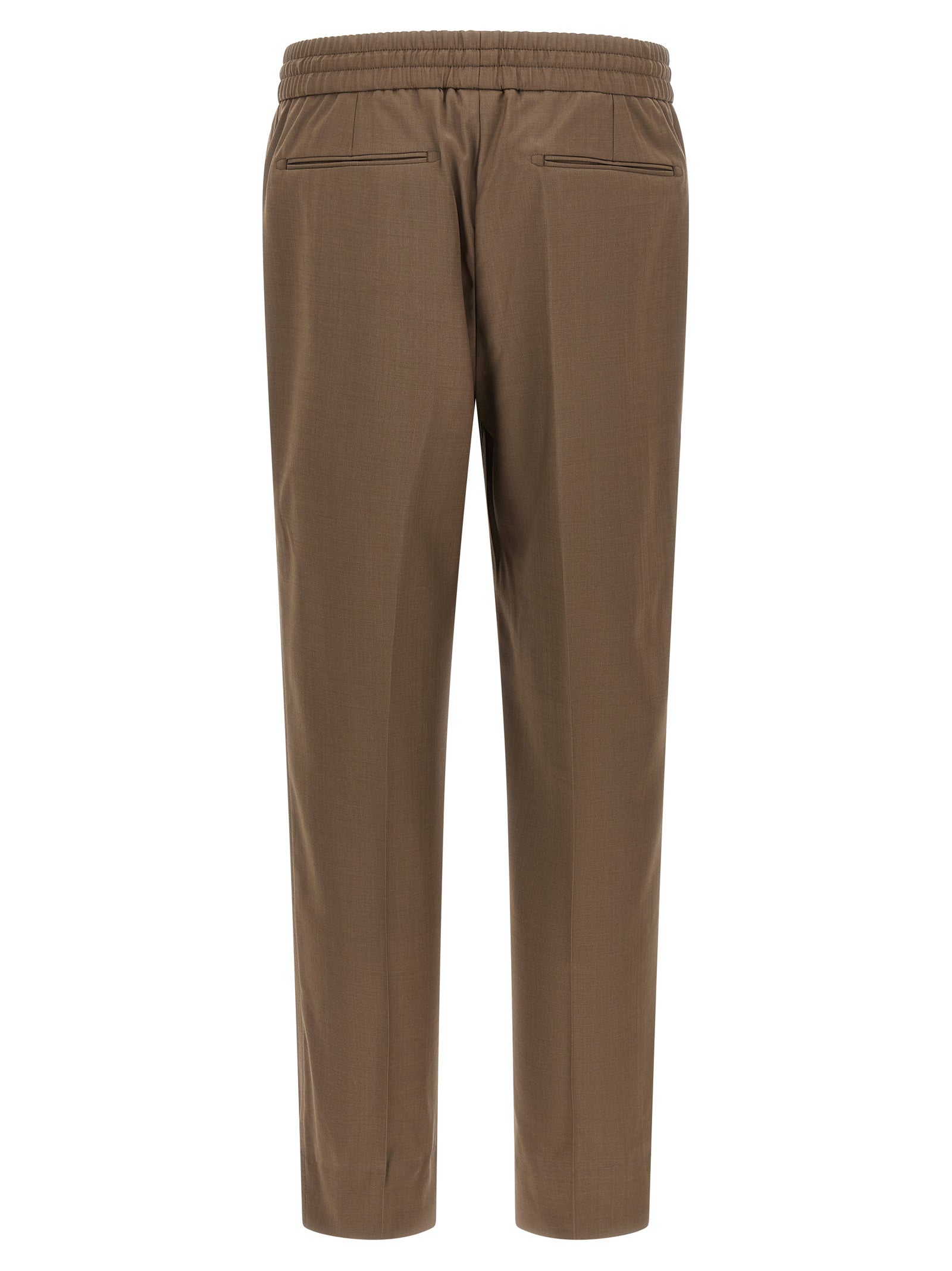 Trousers by Brioni for men in wool brown features an on trend silhouette, showcasing a sophisticated straight with a long and for an on trend finish.