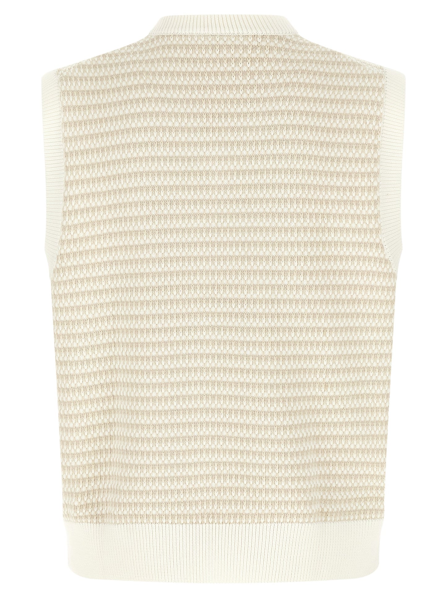 Sweater by Lacoste for men in polyamide crocodile leather & cotton beige, cream, green, patterned, jacquard & striped showcases a downtown chic silhouette, artfully finished with a downtown chic v-neck neckline and for a sophisticated, high-end look.