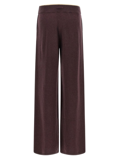 Trousers by PINKO for women in cashmere purple features a sculptural silhouette, showcasing a sculptural relaxed-fit, wide & slim and long with a sophisticated for a sculptural finish.