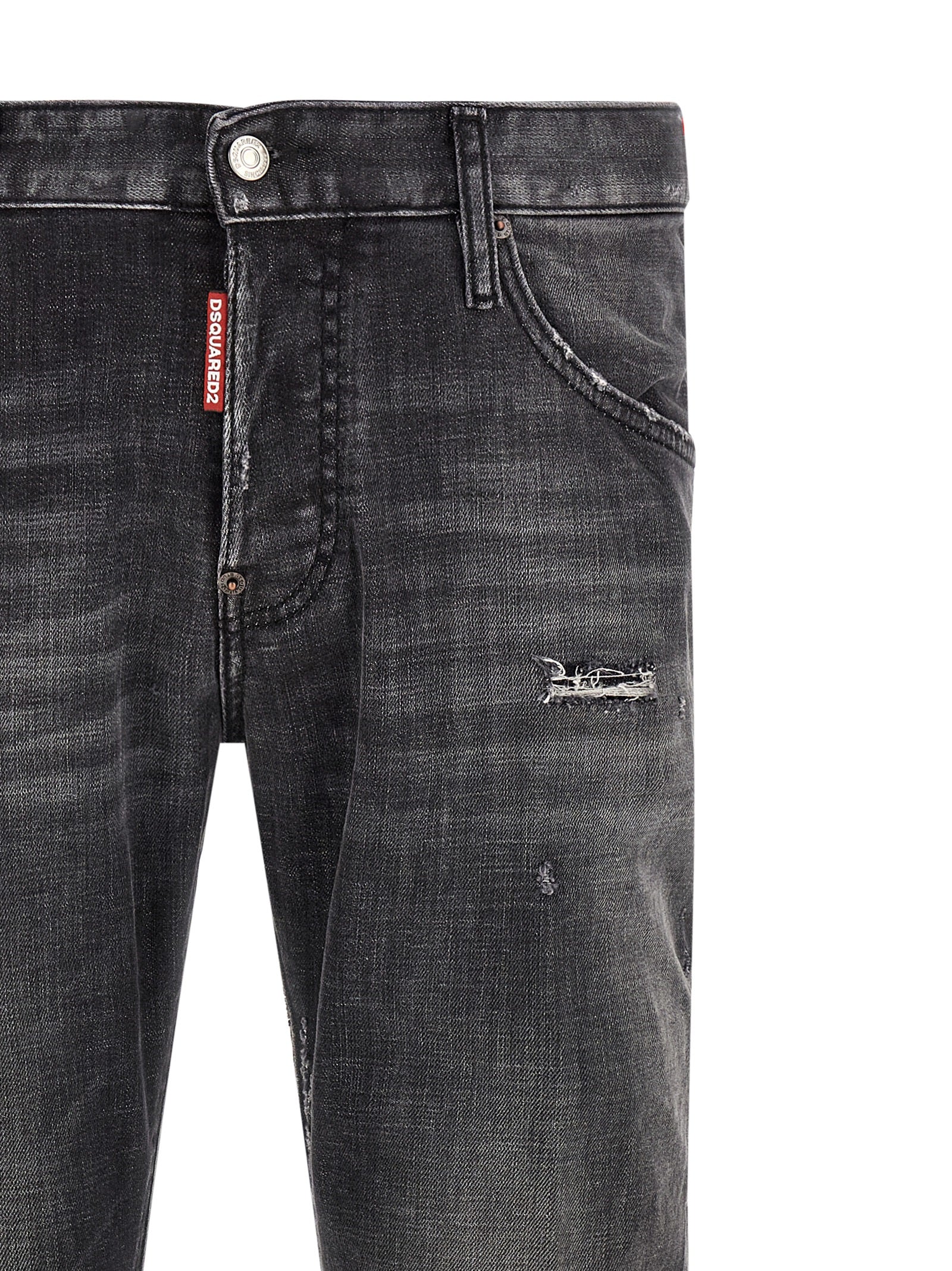 Jeans by Dsquared² for men in stretch denim cotton dark-gray & signature features a refined silhouette with a refined skinny, defined by a low rise and a refined long for a refined finish.