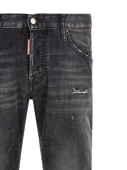 Jeans by Dsquared² for men in stretch denim cotton dark-gray & signature features a refined silhouette with a refined skinny, defined by a low rise and a refined long for a refined finish.