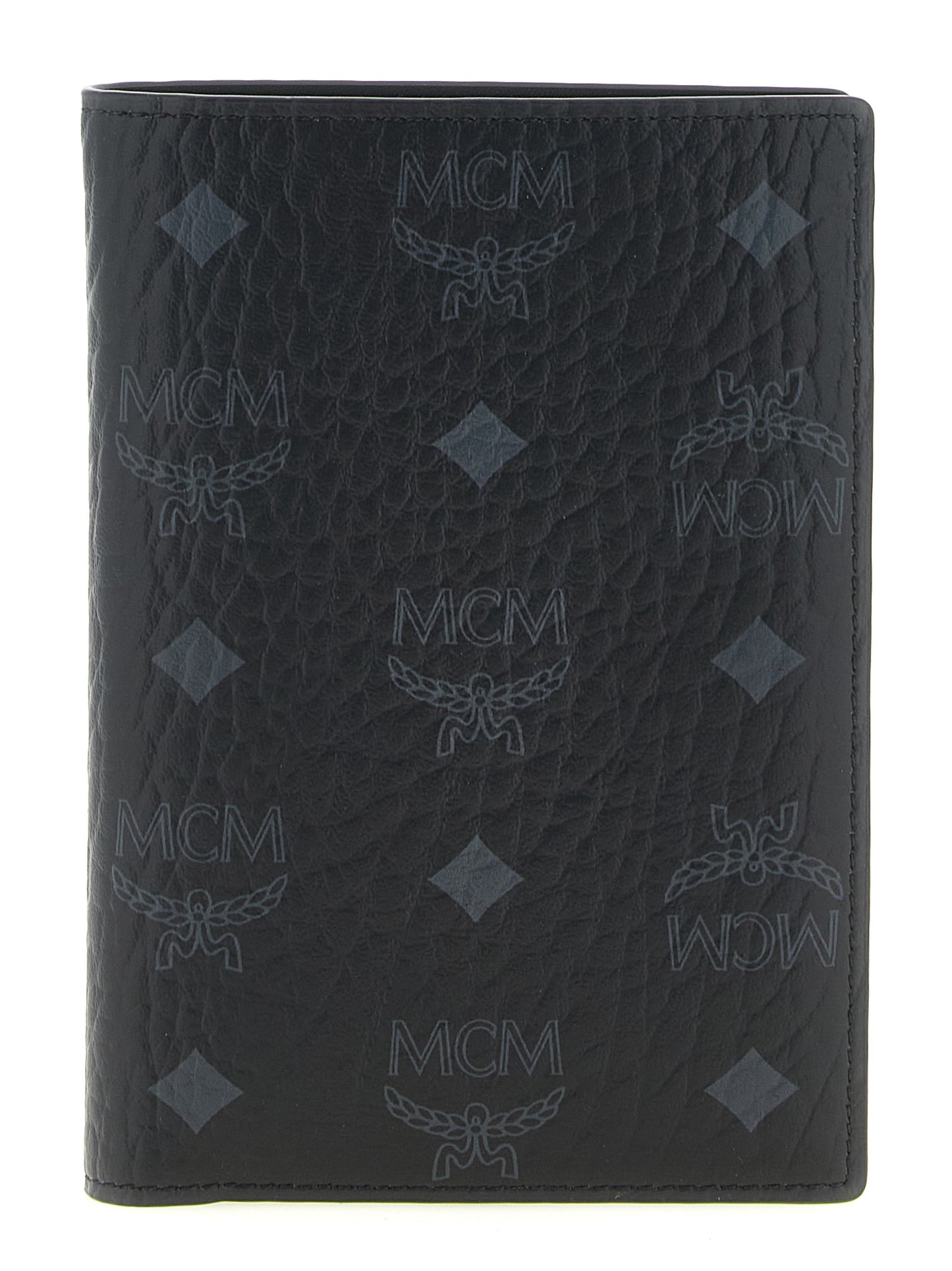 Cardholder Wallet by MCM for men in cotton coated canvas & poly leather black & monogram showcases a distinguished silhouette, artfully capturing the essence of the distinguished Visetos Cotton Coated Canvas & Poly Leather Cardholder Wallet design with functional card-organization.