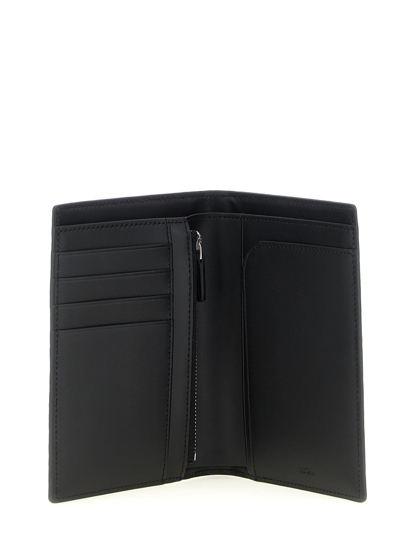 Cardholder Wallet by MCM for men in cotton coated canvas & poly leather black & monogram showcases a enchanting silhouette, artfully detailed with the signature style of the Visetos Cotton Coated Canvas & Poly Leather Cardholder Wallet and functional card-organization.
