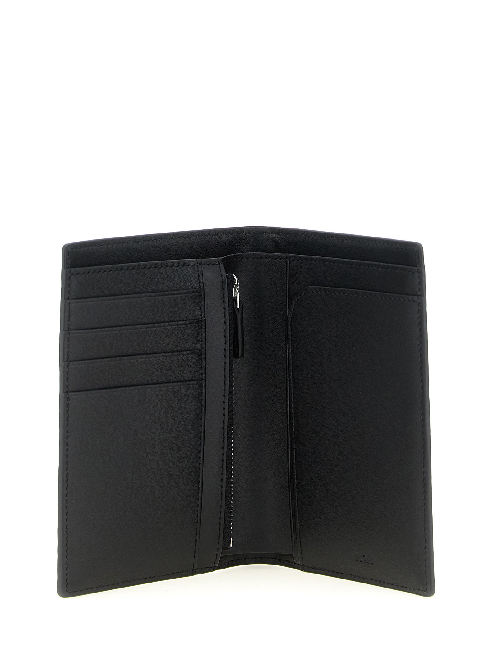 Cardholder Wallet by MCM for men in cotton coated canvas & poly leather black & monogram showcases a enchanting silhouette, artfully detailed with the signature style of the Visetos Cotton Coated Canvas & Poly Leather Cardholder Wallet and functional card-organization.