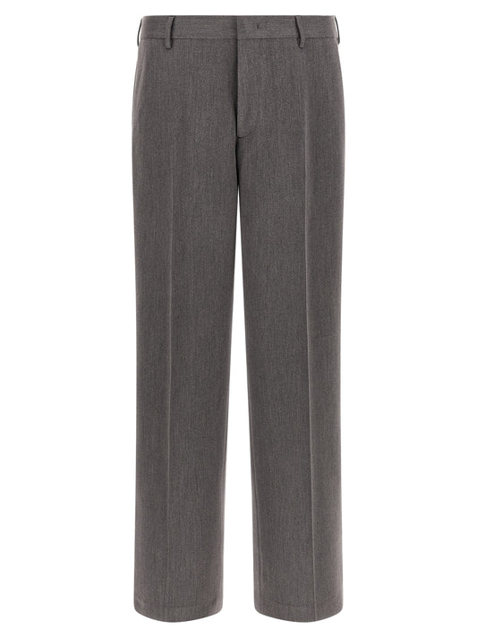 CELLAR DOOR Men's Relaxed Fit Stretch Polyester & Viscose Trousers - Brown