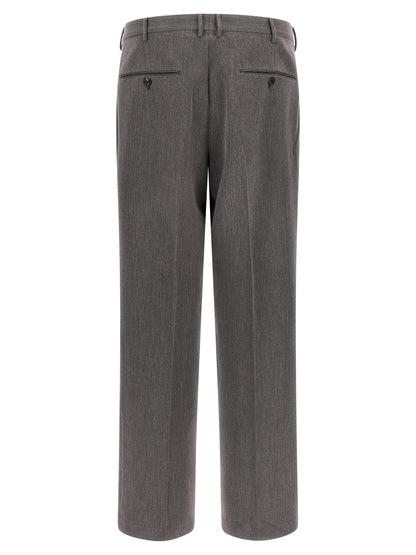 CELLAR DOOR Men's Relaxed Fit Stretch Polyester & Viscose Trousers - Brown