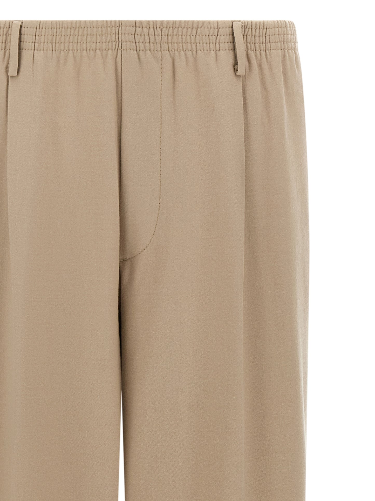 Trousers by CELLAR DOOR for men in virgin wool beige features a artisanal silhouette, showcasing a sophisticated wide with a long and for a artisanal finish.