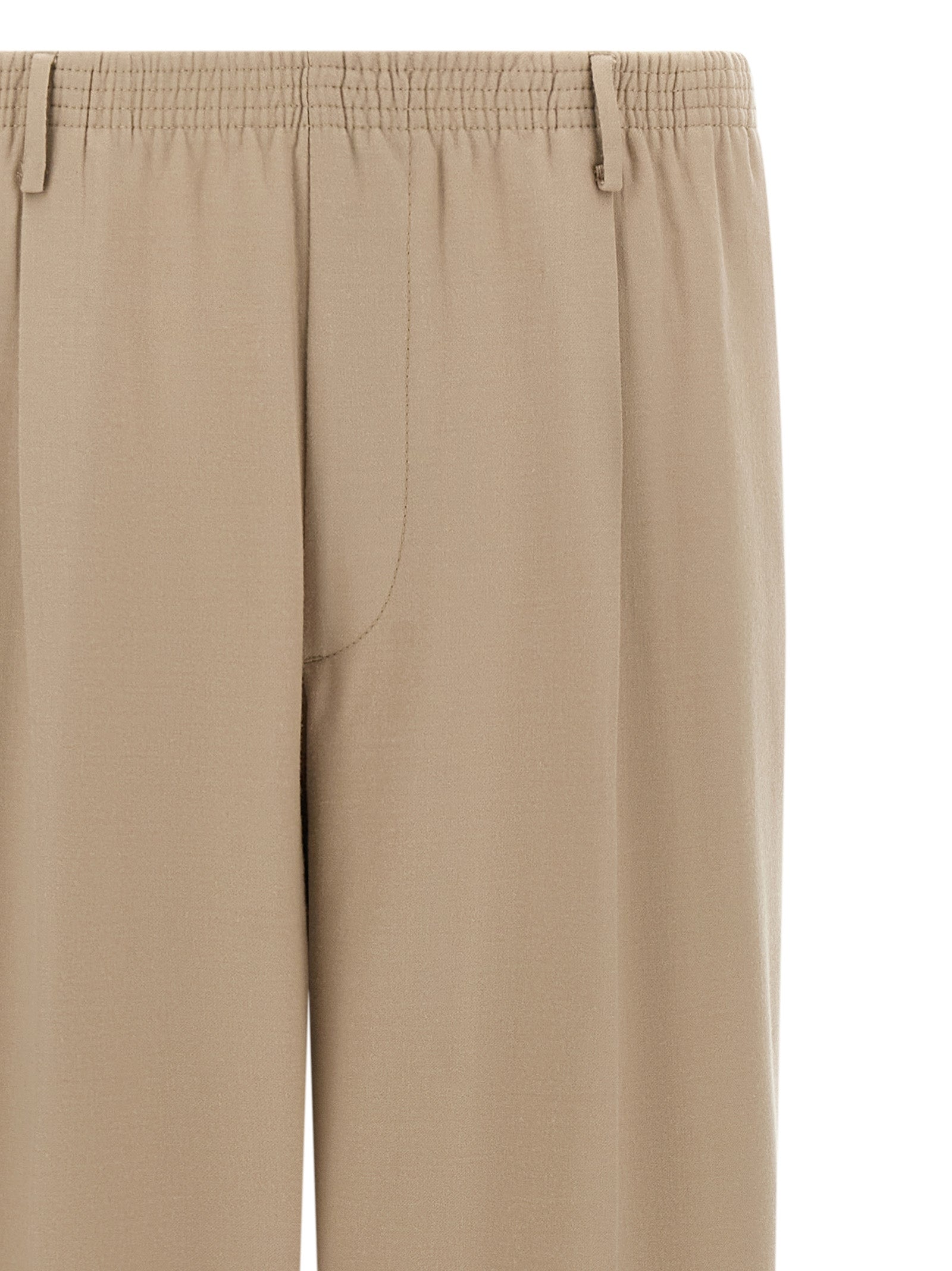 Trousers by CELLAR DOOR for men in virgin wool beige features a artisanal silhouette, showcasing a sophisticated wide with a long and for a artisanal finish.